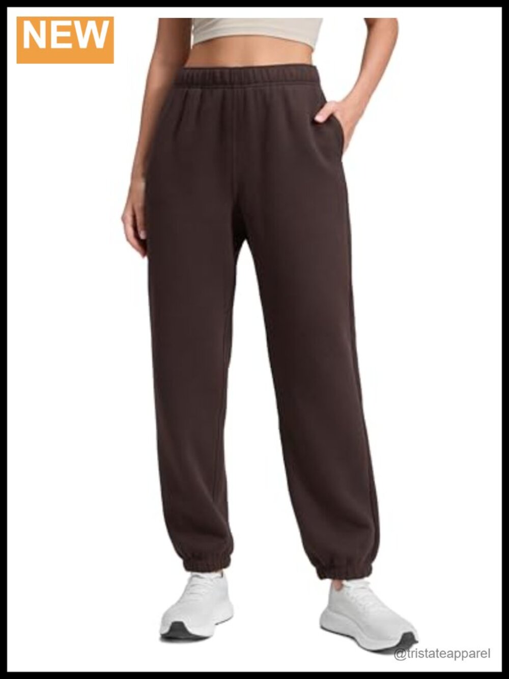 Fleece Lined Jogger Sweatpants 28" Inseam High Rise Relaxed Fit